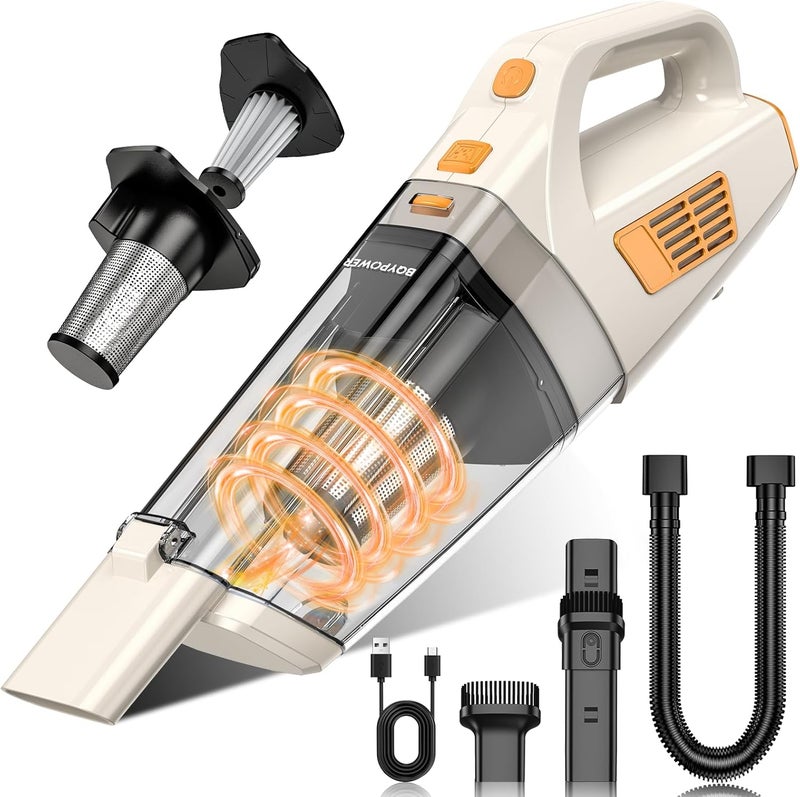 BQYPOWER Handheld Vacuum Cordless, 16000PA Strong Suction Hand Held Vacuum Dust Busters Cordless Rechargeable with Multiple Accessories, Portable Car Vacuum Cleaner High Power for Car Home Office - Image 1